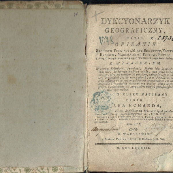 Echard DYKCYONARZYK GEOGRAFICZNY 1783