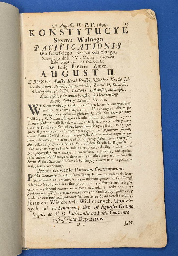 Konstytucye Seymu Walnego 1699