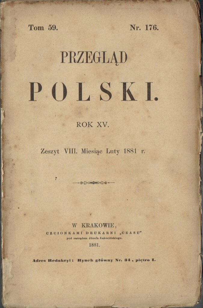 Przegl d Polski 1881 W gry Hozjusz Czartoryski Antykwariat Welin przegl-d-polski-1881-w-gry-hozjusz-czartoryski-antykwariat-welin