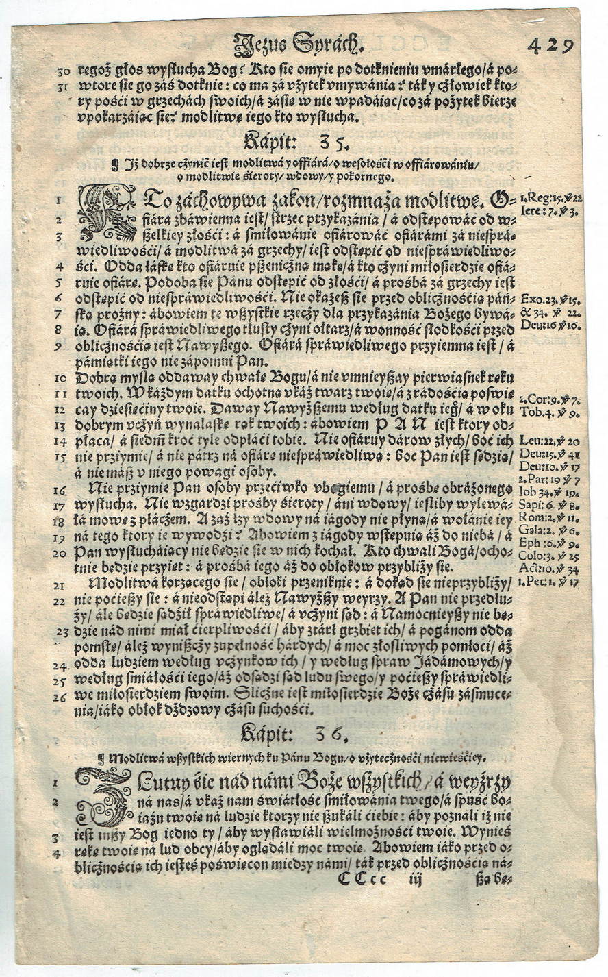 Biblia Leopolity 1577 - Łzy wdowy, dobra żona i fałszywy przyjaciel – Księga Syracha 35–37