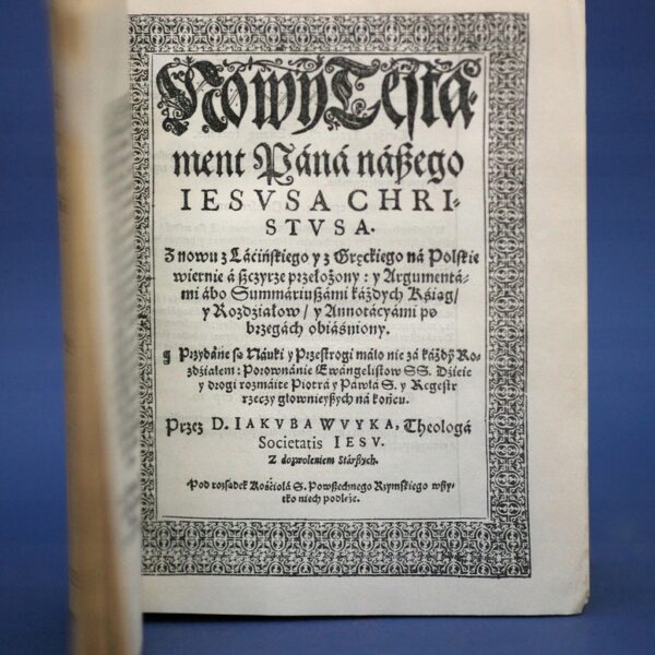 1593 BIBLIA Nowy Testament Wujka — 1 wydanie — Reprint/faksymile