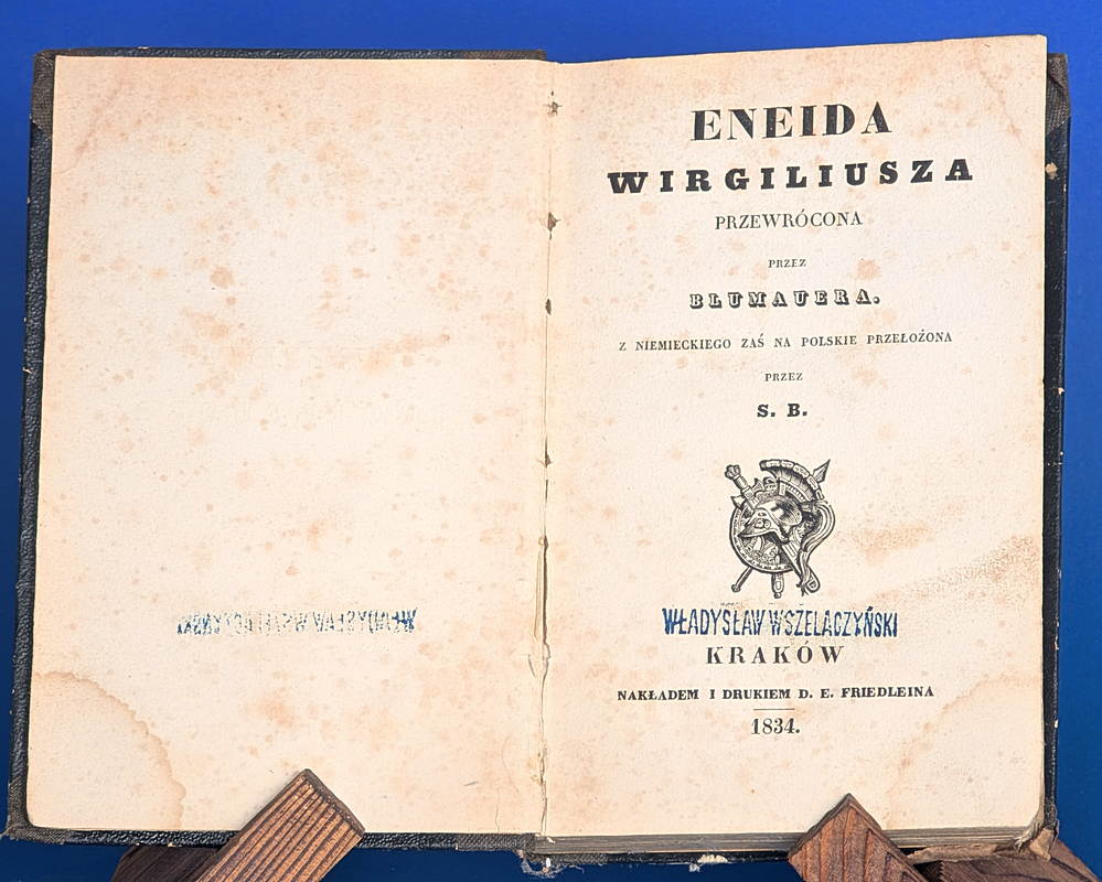 ENEIDA Wirgiliusza przewrócona.. 1834