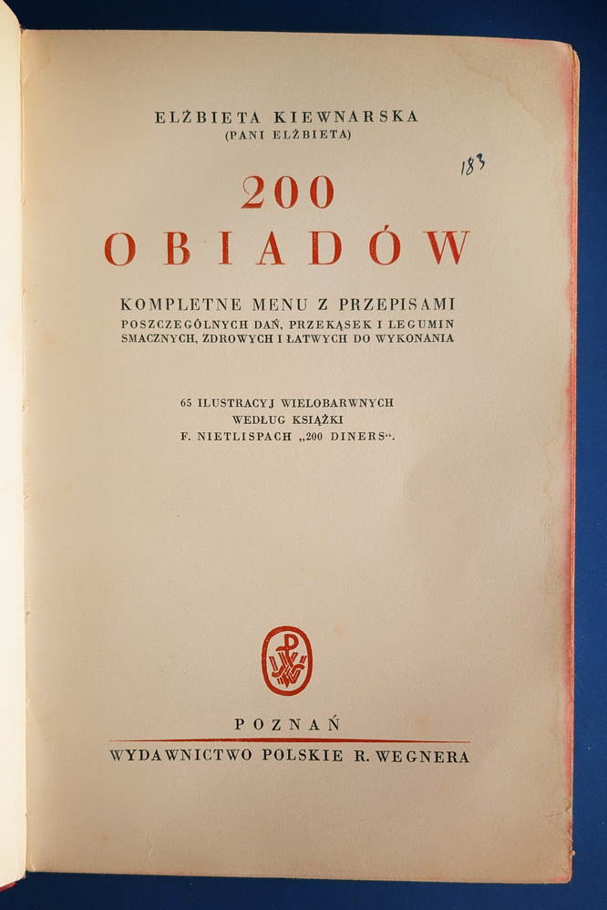 200 obiadów – Kiewnarska „Pani Elżbieta", Wegner ok. 1930