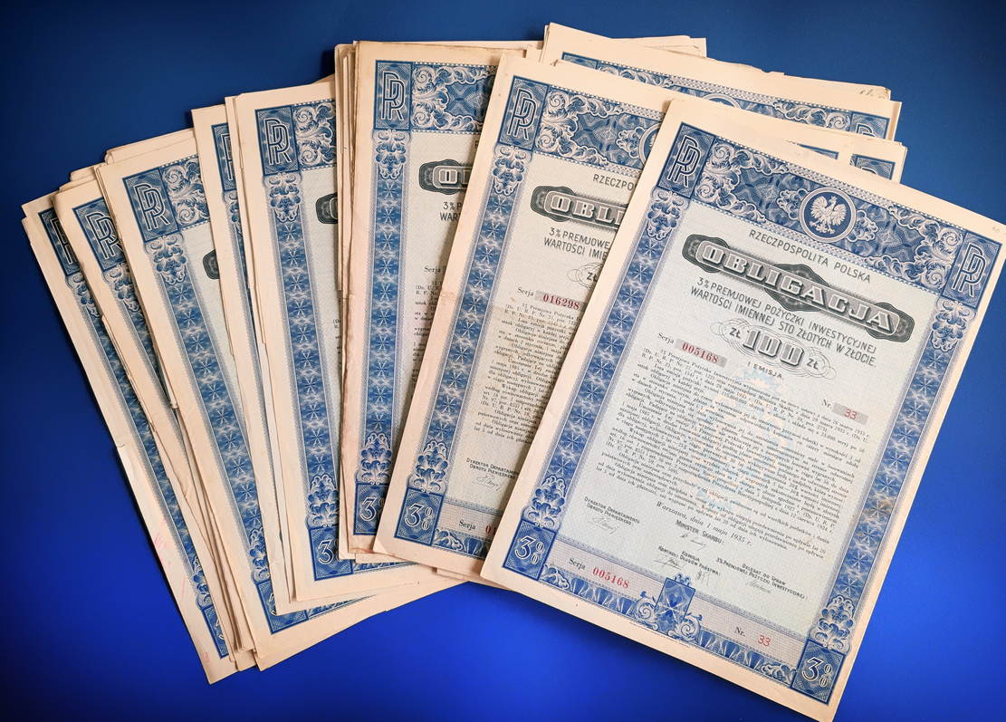 Obligacja 3% Premjowej Pożyczki Inwestycyjnej – 100 złotych w złocie – I emisja – Warszawa 1935