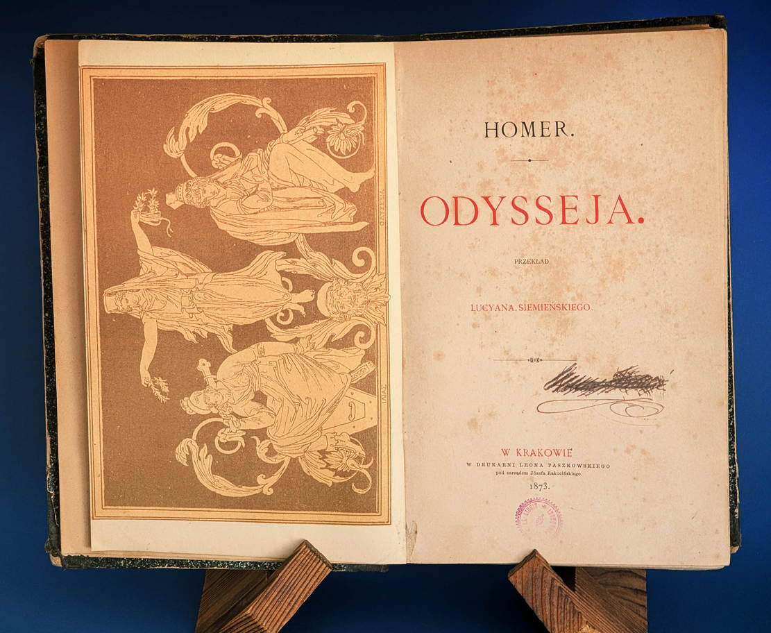 Homer – Odysseja. Przekład Lucyana Siemieńskiego – Kraków 1873