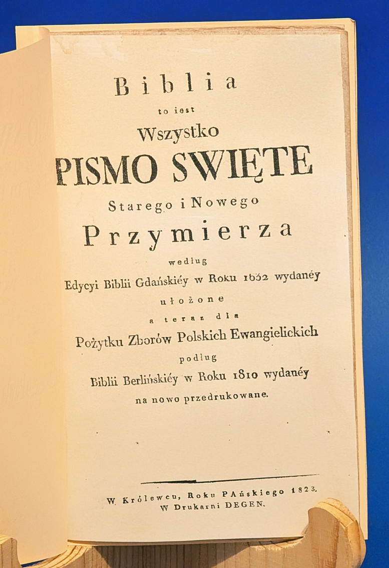 BIBLIA GDAŃSKA 1823 KRÓLEWIEC – pierwsza drukowana antykwą – List do Rzymian – oryginalne karty