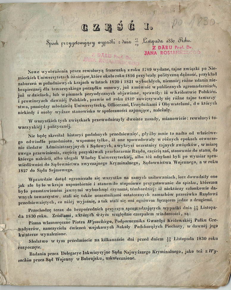 Akt oskarżenia przed Najwyższym Sądem Kryminalnym, Warszawa 1833 (fragm.)