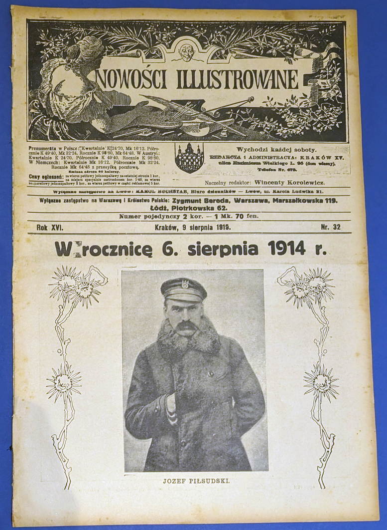 Nowości Illustrowane nr 32 / 1919 – Piłsudski na okładce w rocznicę Kadrówki