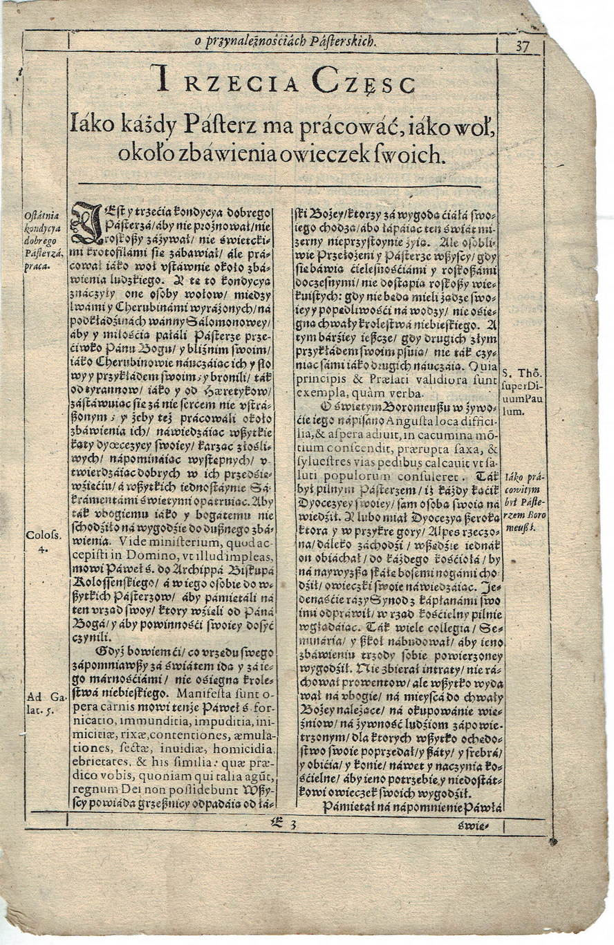 Pasterz ma pracować iako wół – Kazanie ze „Świątnicy Pańskiej" Szymona Starowolskiego, Kraków 1645